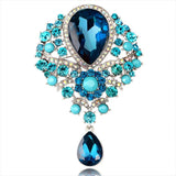 Vintage Water Drop Rhinestone Brooch Pin Classic Women's Jewelry