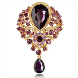 Vintage Water Drop Rhinestone Brooch Pin Classic Women's Jewelry