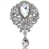 Vintage Water Drop Rhinestone Brooch Pin Classic Women's Jewelry