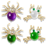 Crystal Spider Frog Brooches Cartoon Pins Wedding Accessories