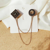 Chic Pearl Tassel Chain Brooch Spring Autumn Party Accessory