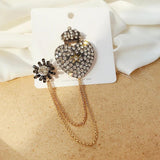 Chic Pearl Tassel Chain Brooch Spring Autumn Party Accessory