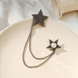 Chic Pearl Tassel Chain Brooch Spring Autumn Party Accessory