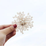 Efily Full Pearl Flower Snowflake Brooches For Women