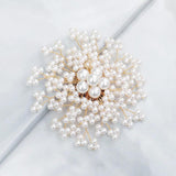 Efily Full Pearl Flower Snowflake Brooches For Women