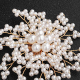 Efily Full Pearl Flower Snowflake Brooches For Women