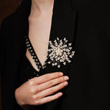 Efily Full Pearl Flower Snowflake Brooches For Women