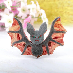 Vivid Acrylic Bat Brooch Sweater Pendant Leather Fiber Animal Brooch