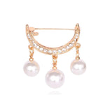 Pearl Safety Pin Brooch Cardigan Clip Chain Brooches Pins