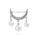 Pearl Safety Pin Brooch Cardigan Clip Chain Brooches Pins