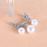 Pearl Safety Pin Brooch Cardigan Clip Chain Brooches Pins