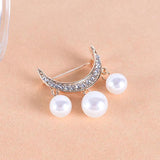 Pearl Safety Pin Brooch Cardigan Clip Chain Brooches Pins