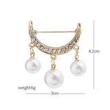 Pearl Safety Pin Brooch Cardigan Clip Chain Brooches Pins