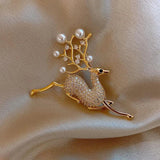 Flower Pearl Animal Elephant Deer Brooch Jewelry for Wedding