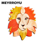 High Lion Head Shape Women Brooch Acrylic Material Animal Women Pins Brooches