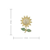CZ Sun Flower Brooch for Women, Banquet Prom Dress Lapel Pins