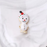 Enamel Snowman Brooch Rhinestone Christmas Year Brooch Pins