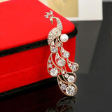 Peacock Pearl Brooch Corsage Women Suit Dress Wear Button Animal Pins Jewelry
