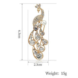 Peacock Pearl Brooch Corsage Women Suit Dress Wear Button Animal Pins Jewelry