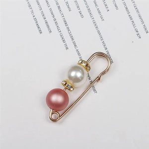 10pcs Double Pearl Pins For Women Female Brooches Clothes Accessories