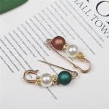 10pcs Double Pearl Pins For Women Female Brooches Clothes Accessories