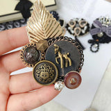 Vintage Baroque Tassel Pendant Brooch Chain Pin