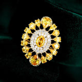 Green Cubic Zirconia Eye Brooch Pins Plated Corsage Accessories