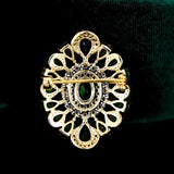 Green Cubic Zirconia Eye Brooch Pins Plated Corsage Accessories