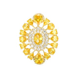 Green Cubic Zirconia Eye Brooch Pins Plated Corsage Accessories