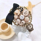 Vintage High-end Tassel Crown Brooch for Women