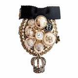 Vintage High-end Tassel Crown Brooch for Women