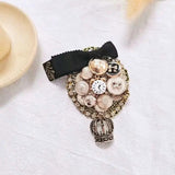 Vintage High-end Tassel Crown Brooch for Women