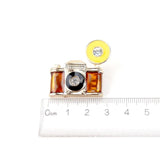 Rhinestone Enamel Camera Metal Brooch Lapel Pin Suit Coat Dress Unisex Gift