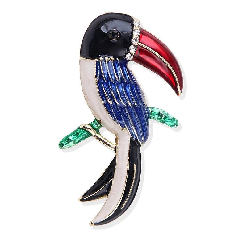 Alloy Enamel Parrot Brooch Scarf Buckle Clothing Accessory