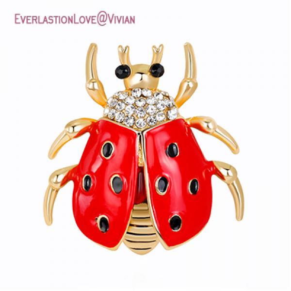Star brooch of Ladybug lady and girl insect jewelry