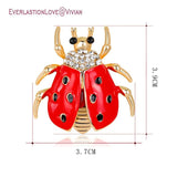 Star brooch of Ladybug lady and girl insect jewelry
