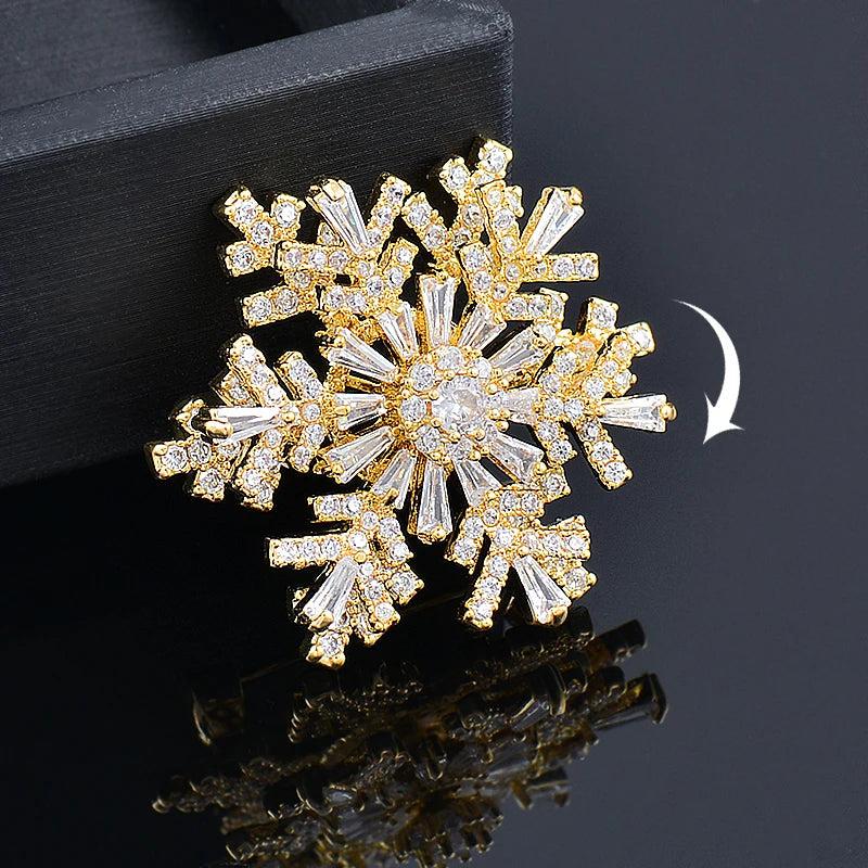 Rotatable Spinner Snowflake Brooch for Women XZ277 SSH