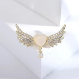 Copper Zircon Love Wings Lady Brooch Wedding Gift Pin