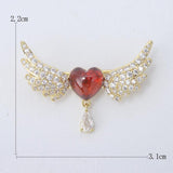Copper Zircon Love Wings Lady Brooch Wedding Gift Pin