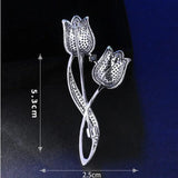 CZ Rose Flower Brooch Pin for Women Shawl Buckle Jewelry