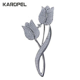 CZ Rose Flower Brooch Pin for Women Shawl Buckle Jewelry