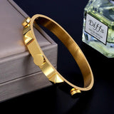 Wedding Pyramid Wafer Bangles For Women Stainless Steel Bangle Bracelet