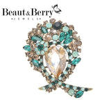 Beaut&Berry Crystal Glass Ladies Brooch 2 Wedding Party Pin