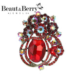Beaut&Berry Crystal Glass Ladies Brooch Wedding Gift Pin Office Accessories