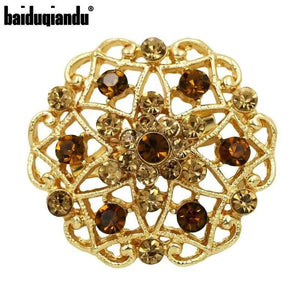 10 Pcs Crystal Flower Brooch Wedding Bouquet Pin Assorted Colors