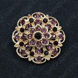 10 Pcs Crystal Flower Brooch Wedding Bouquet Pin Assorted Colors