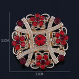 10 Pcs Crystal Flower Brooch Wedding Bouquet Pin Assorted Colors