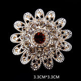 10 Pcs Crystal Flower Brooch Wedding Bouquet Pin Assorted Colors