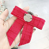Vintage College Student British Bow Tie Brooches for Women Men