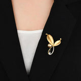 Leaf Zircon Brooch for Women Large Brooch Pin Dress Coat Accessories